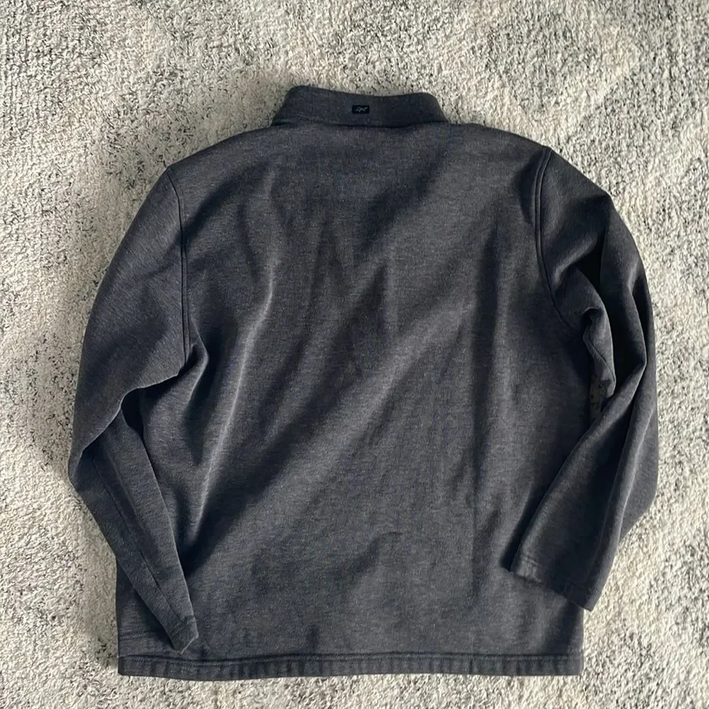 Mens Greg Norman Collection Lined Quarter Zip Wind Sweater Gray Heather Size XL
